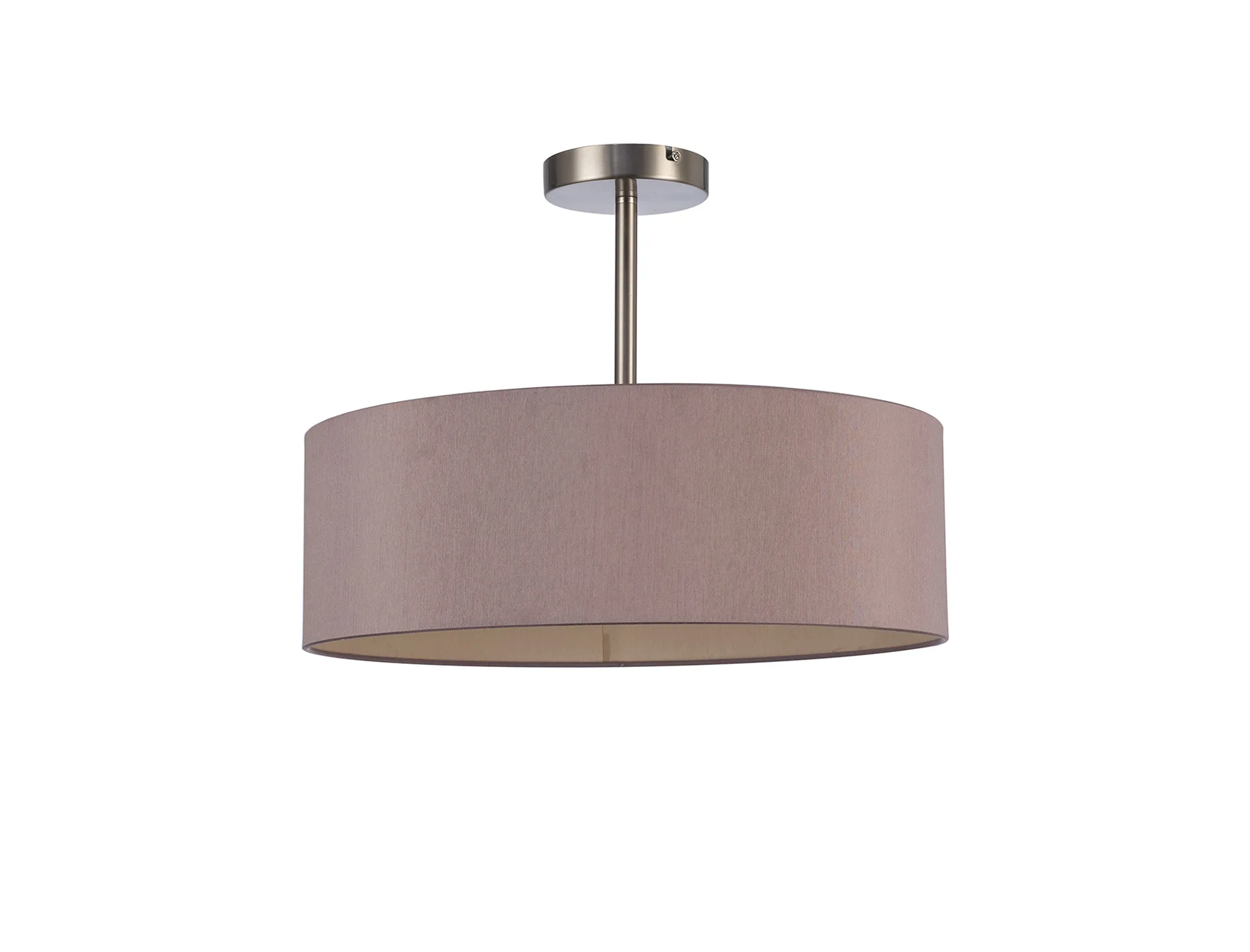 Baymont 45cm Semi Flush 3 Light Satin Nickel, Taupe/Halo Gold DK0712  Deco Baymont SN TA